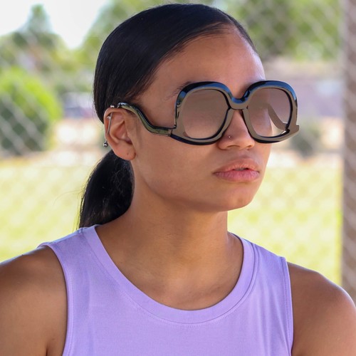 Oversized Oval Sunglasses Butterfly Down Temple Women Swan Arm Sun Glasses - Picture 6 of 40