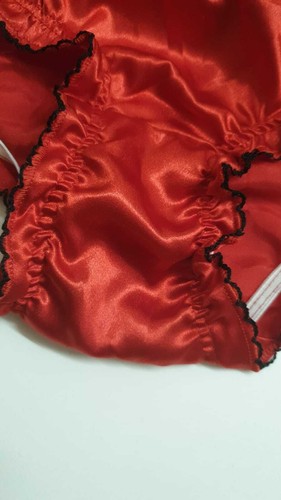 Women's Frilled Satin Knickers French Panties Men's Silky Soft Brief Underwear - Picture 23 of 36