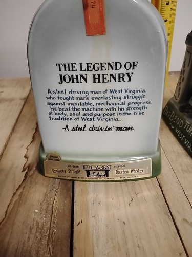 VTG 1972 Legend of John Henry Big Bend Tunnel Jim Beam Whiskey Decanter LOT OF 2 - Picture 5 of 5