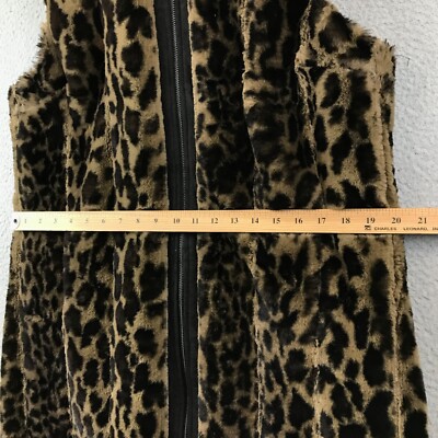 Via Spiga Faux Fur Hooded Long Vest in Leopard size M | eBay