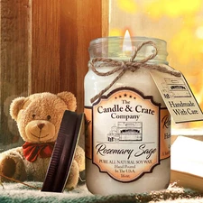 Rosemary Sage Soy Candle - Candle Gift - Scented Candle - Farmhouse Decor