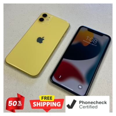 Apple iPhone 11 64GB/128GB - Unlocked, Mint Black, Yellow
