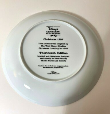 Vintage 1997 Disney Christmas Greetings 8 Inch Plate Thirteenth