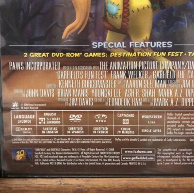 GARFIELD'S FUN FEST DVD 2008 20th Century Fox Widescreen Exc
