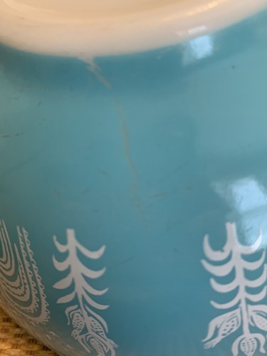 Vintage Pyrex Amish Butterprint Cinderella Mixing Bowl 442 Turquoise 1.5 Qt - Picture 19 of 21