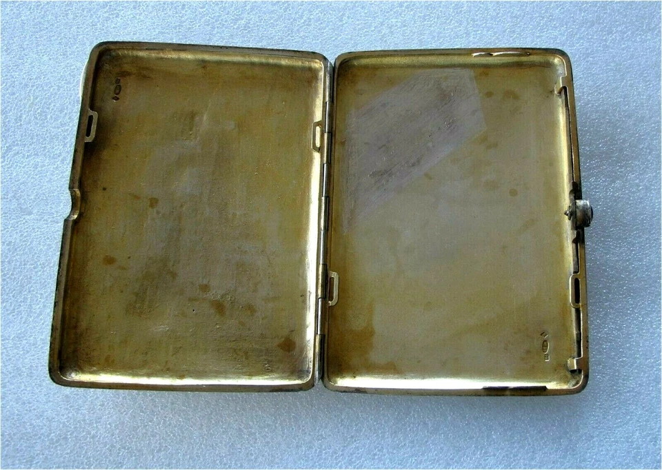 Estuche de cigarrillos de plata rusa Art Nouveau bailarina exótica, Moscú Foto 4 de 4