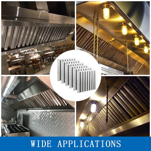 Filtros de campana de acero inoxidable para cocina Ginkman Comercial 6 piezas 19,4" W x 19,4" H - Imagen 8 de 9