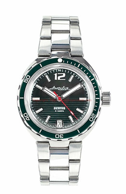 Vostok Amphibian Neptune 960758 Russian Diver 200 MT Automatik Uhr STAHL