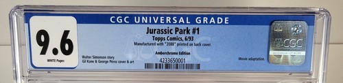 Jurassic Park #1 Movie Adaptation Topps Holofoil Amberchrome Variant CGC 9.6 - Picture 3 of 5