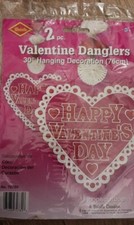Vintage 1997 Beistle Die Cut Valentine's Danglers Decorations Signs NEW IN PKG