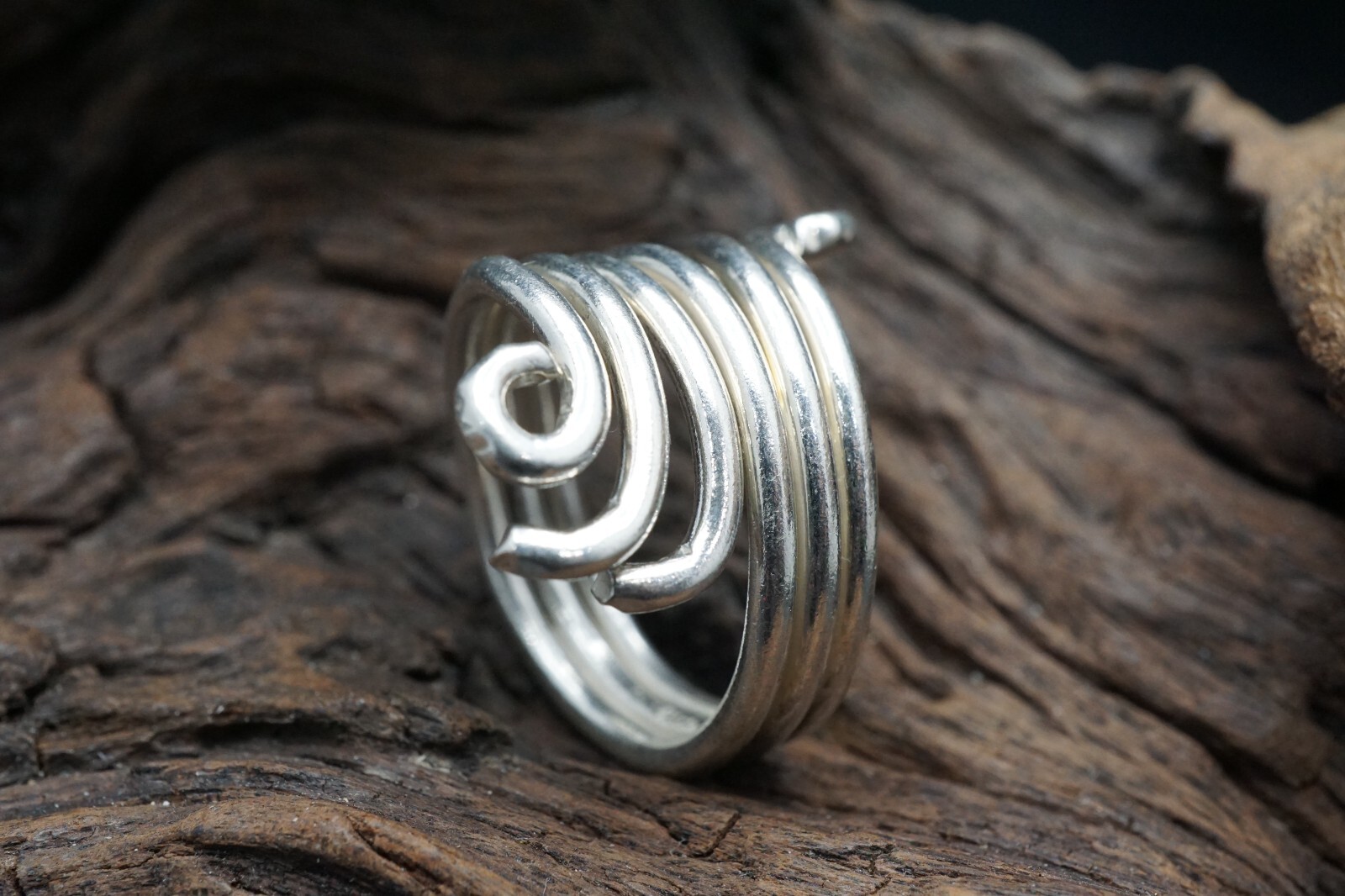 925 Sterling Silver Interlocking Swirl Loop Wire … - image 2