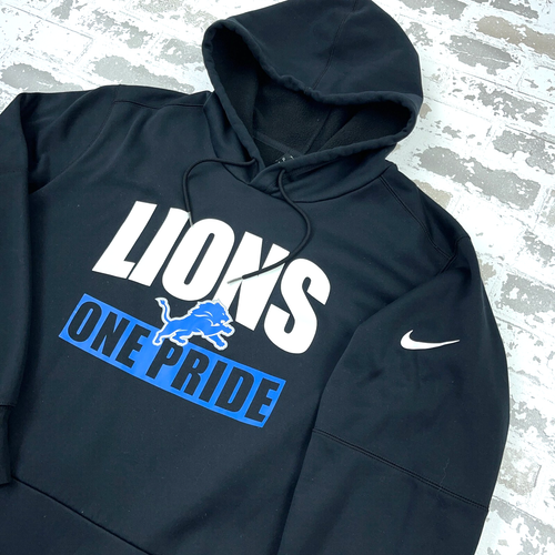 Detroit Lions Hoodie Men XL Black Nike Dri Fit Sweatshirt On Field NFL Football - Picture 2 of 12