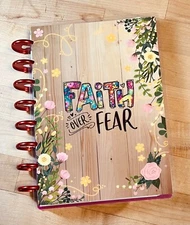 Faith over Fear Flowers Cover Set 4 use w/ TUL/Arc (8 disc) Planner~