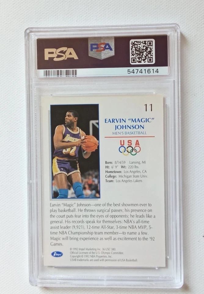 1992-Olympicards-Earvin "Magic"Johnson-US Olympics-PSA 10 - Image 2 of 2