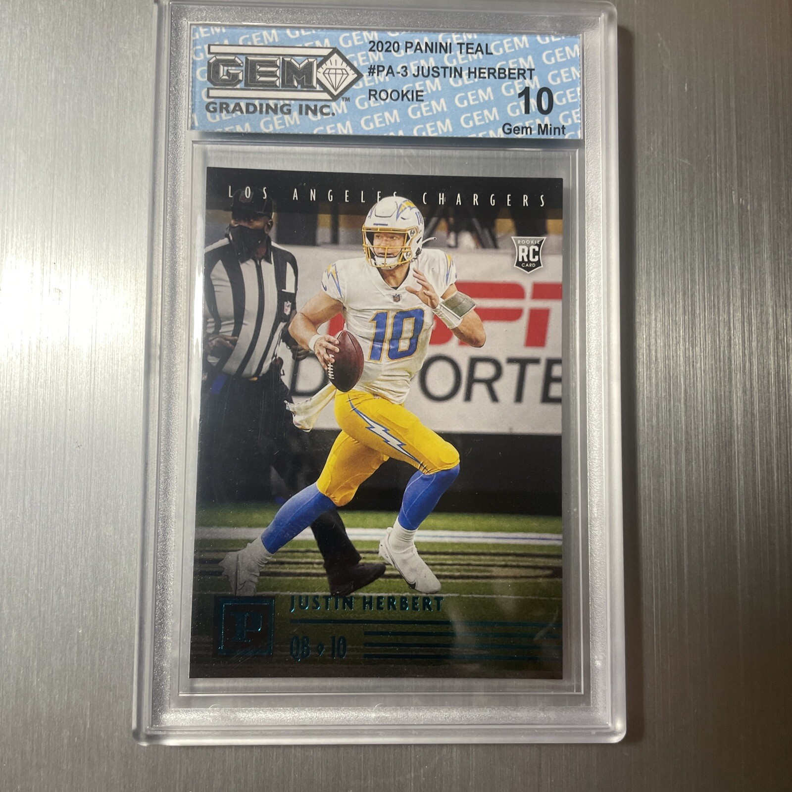 2020 Panini Chronicles Panini Teal #PA-3 Justin Herbert (RC)