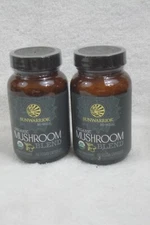 Two Bottles SunWarrior Organic Mushroom Blend Capsules ea 60ct - Total 120 Caps