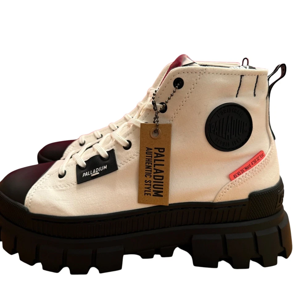 Botas para mujer Palladium Revolt Hi TX estrella blancas negras gruesas plataforma talla 10 Foto 2 de 4