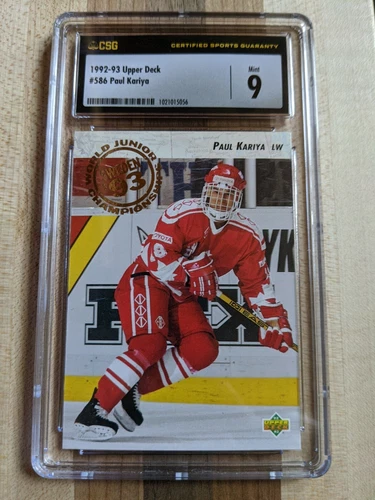 Paul Kariya 1992-93 Upper Deck #586 CSG 9 Rookie Card Team Canada/Ducks RC