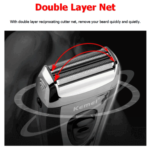 Afeitadora facial eléctrica recortadora corte barba máquina de afeitar recargable para hombre - Imagen 4 de 15
