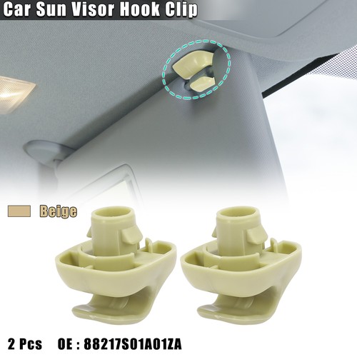 Retenedor de clip de gancho para parasol de coche beige 88217S04003ZA 2 piezas para Honda Civic 00-11 - Imagen 1 de 7