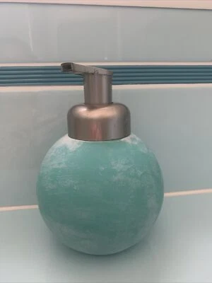 Distributeur De Savon Bulle Bleu Menthol En Céramique H15 cm Home Bain - Photo 1/4