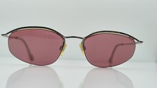 Vintage Via Spiga Venezia 540 Gray Metal Oval Half-Rim Sunglasses FRAMES ONLY