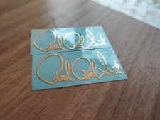 2 Pezzi Adesivo Metallo Autoadesivo Logo PRS Chitarra Firma Collo Testata Oro