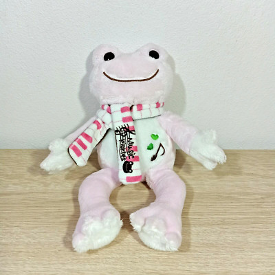 Music Pickles the Frog Light Pink Scarf Beanbag Plush Animal Toy Nakajima Japan 