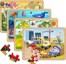 Puzzles for Kids Ages 4-6 Set of 4 Packs with 24-Piece Preschool Educational NEW