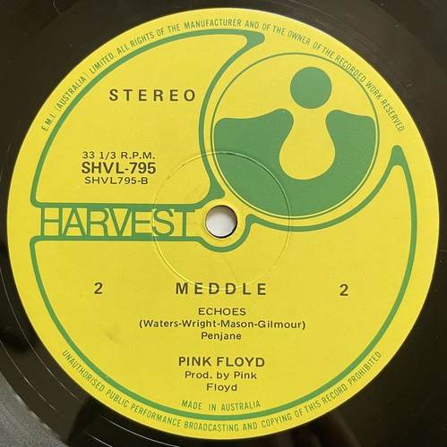 Pink Floyd Meddle Vinyl Record 12” 33 RPM SHVL-795 Harvest 1971 1st Press - Picture 13 of 24