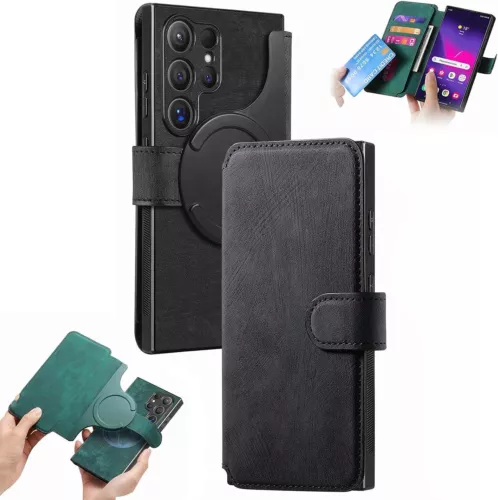 2-in-1 Detachable Wallet Magnetic Case For Samsung Galaxy S25 S24 S23 S22 Ultra - Picture 9 of 14