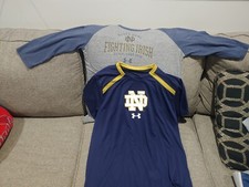 Notre Dame Under Armour Lot Of 2 Shirts Large
