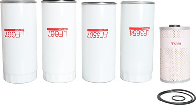 LF667(X2) LF3654 FF5507 FF5369 Filter Kit, Compatible with Volvo D13 Oil Change 