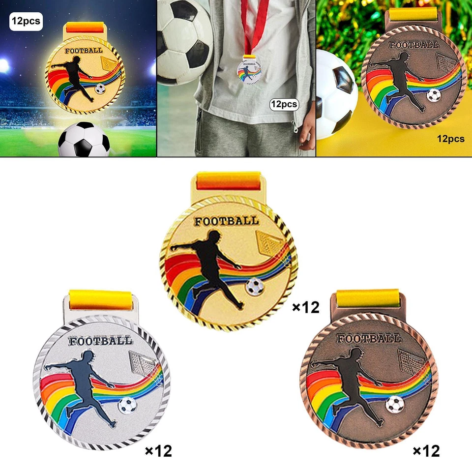12x Soccer Medals for Awards Winner Medals for Spelling Bees Competitions - Image 2 of 2