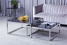 2-er Set Couchtisch quadratisch in 80cm und 90cm mit einer Stärke von 8mm.