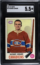 1969-70 Topps JACQUES LEMAIRE Canadiens #8 SGC 5.5 EX+ Condition!