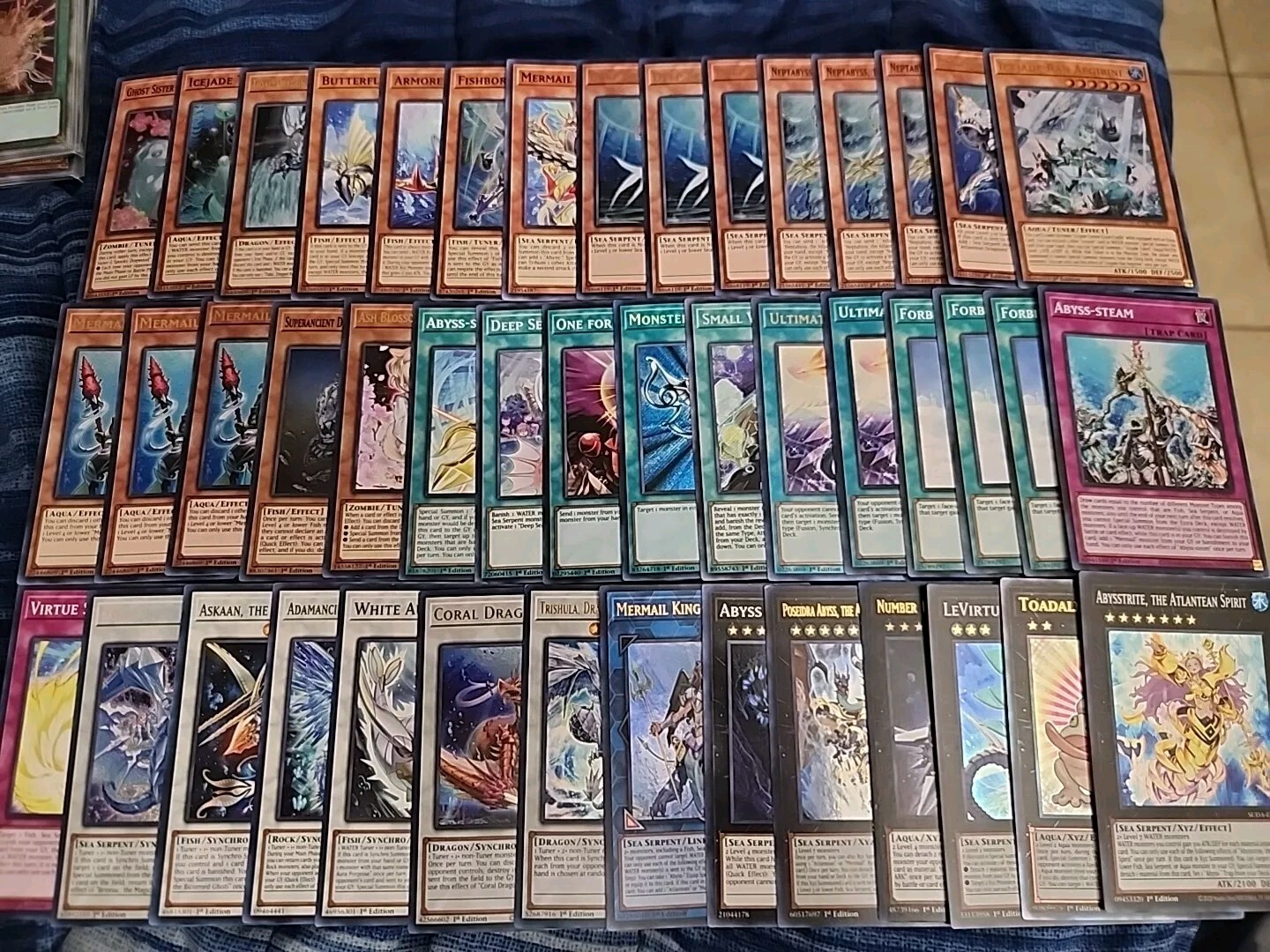 YuGiOh 45 Card Mermail Atlantean Deck Core Neptabyss Abysstrite Aegirine