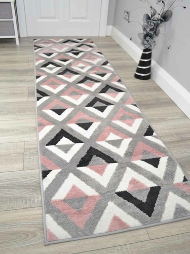 Alfombras de piso largo modernas rosa gris azul dorado estrecho pasillo alfombra barata - Imagen 9 de 40