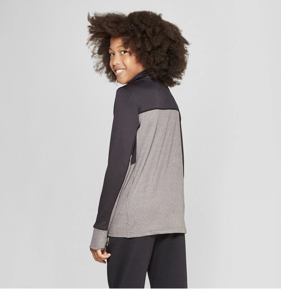 Pullover con cremallera 1/4 para niños - C9 Champion (gris, XL 16-18) Foto 2 de 2