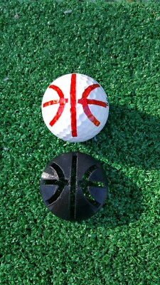 Golf Ball Marker - Basketball Stencil