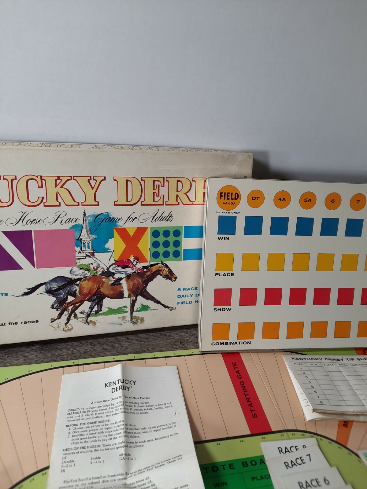Vintage Kentucky Derby The Horse Race Game Whitman 1960 Board Game