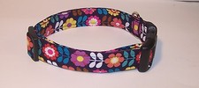 Wet Nose Designs Bright Flowers in a Row Dog Collar Floral Spring Summer