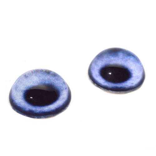Pair High Dome Blue Dog Half Sphere Glass Eyes for Taxidermy Jewelry Art