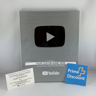 YouTube Silver Play Button REDEEMABLE Code - 100K Creator Award