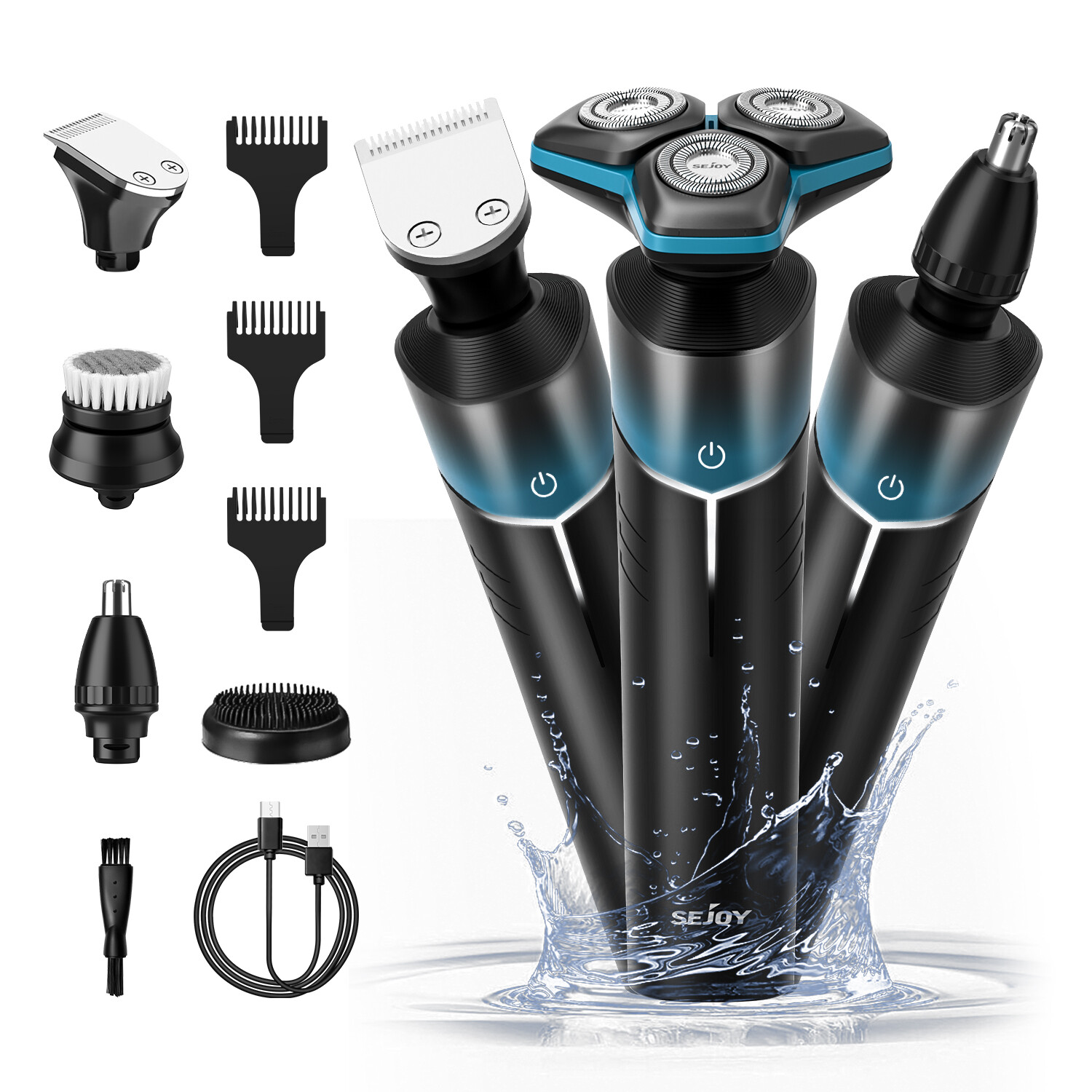 SEJOY 5-in-1 Electric Beard Trimmer and Hair Clipper Kit for Men