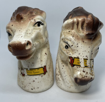 Horse Head Salt & Pepper Shakers Waco TX Japan 1950's ?? Souvenir