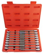 17pc 3/8" DR CR-V/S-2 Material LONG Extension SAE+Metric HEX KEY BIT SOCKET SET