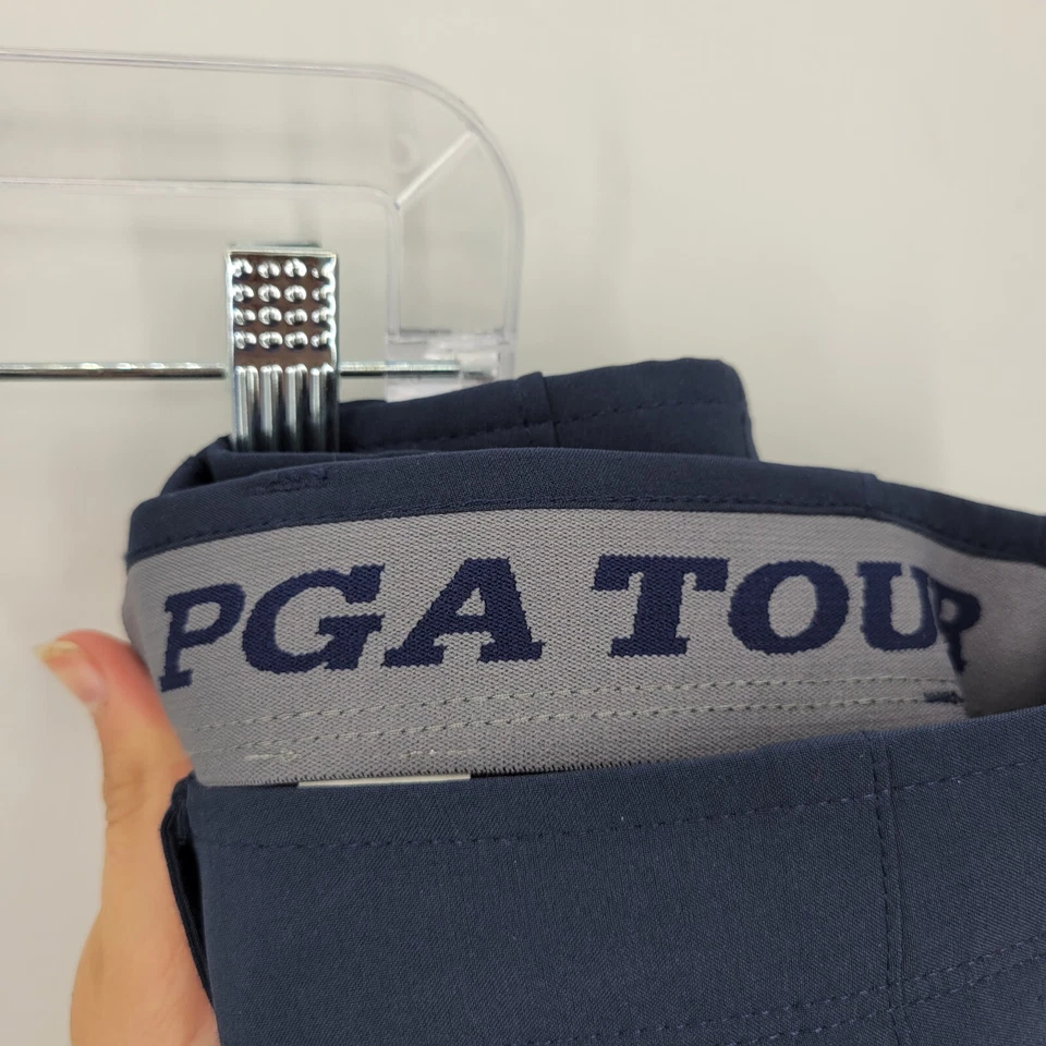 Мужские шорты для гольфа PGA 36 синие плоские спереди повседневные для активного отдыха - Изображение 3 из 4