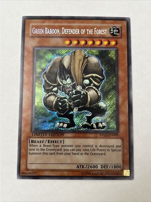 Yugioh Green Baboon, Defender Of The Forest RP02-EN099 Secret Rare LP