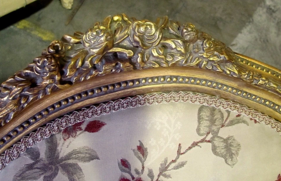 Par de hermosas sillas Bergere francesas doradas antiguas Luis XVI  Foto 4 de 4